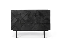 Anrichte Graphic Teak schwarz B 100 cm