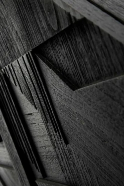 Anrichte Graphic Teak schwarz B 224 cm