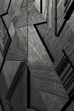 Anrichte Graphic Teak schwarz B 224 cm