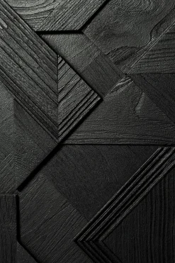 Anrichte Graphic Teak schwarz B 224 cm