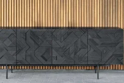 Anrichte Graphic Teak schwarz B 224 cm