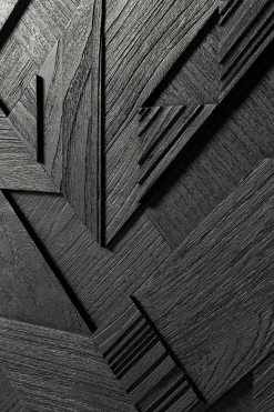 Anrichte Graphic Teak schwarz B 224 cm