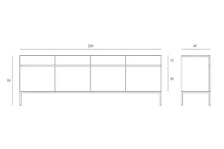 Anrichte Ligna Eiche schwarz B 220 cm