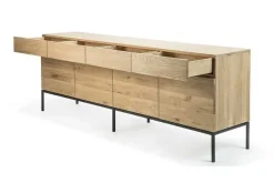 Anrichte Ligna Eiche schwarz B 220 cm