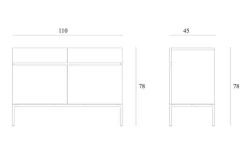 Anrichte Ligna Eiche schwarz B 110 cm