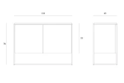 Anrichte Monolith Eiche schwarz B 110 cm