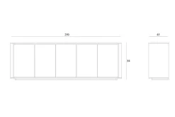 Anrichte Shadow Eiche massiv B 250 cm