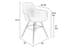 Armlehnstuhl Albert Kunststoff weiss
