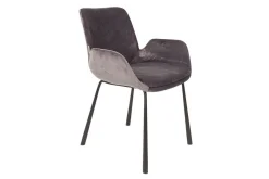 Armlehnstuhl Brit Samt grau