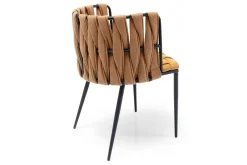 Armlehnstuhl Cheerio gelb Flechtoptik mit Kissen