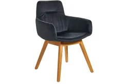 Armlehnstuhl Dario Samt schwarz