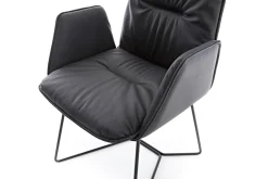 Armlehnstuhl Efendi Leder schwarz Metallgestell standard