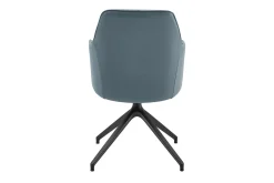 Armlehnstuhl Eliza Leder blaugrau drehbar