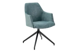 Armlehnstuhl Eliza Stoff blau drehbar