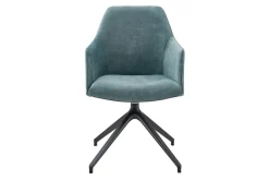 Armlehnstuhl Eliza Stoff blau drehbar