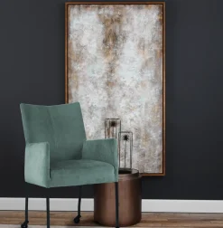 Armlehnstuhl Glenda grün rollbar