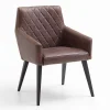 Armlehnstuhl Jim Leder dunkelbraun