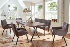 Armlehnstuhl Jim Leder dunkelbraun