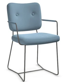 Armlehnstuhl Kiko Stoff hellblau h 89 cm