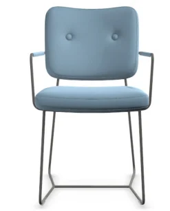 Armlehnstuhl Kiko Stoff hellblau h 89 cm
