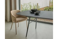 Armlehnstuhl Luise Samt champagner