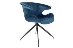 Armlehnstuhl Mia Samt blau