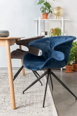 Armlehnstuhl Mia Samt blau