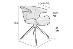 Armlehnstuhl Mia Samt blau
