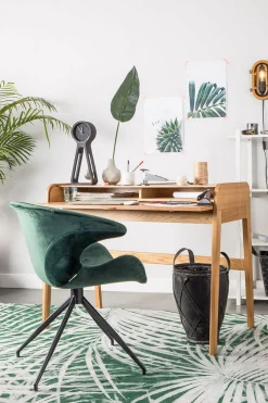 Armlehnstuhl Mia Samt dunkelgrün