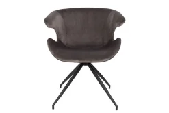Armlehnstuhl Mia Samt dunkelgrau