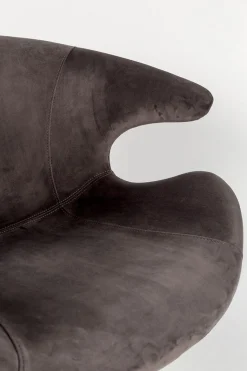 Armlehnstuhl Mia Samt dunkelgrau