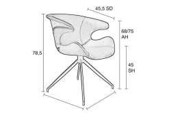Armlehnstuhl Mia Samt dunkelgrau