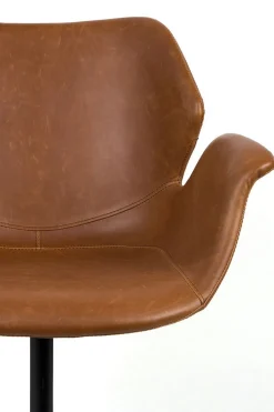 Armlehnstuhl Nikki Lederlook braun