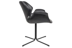 Armlehnstuhl Nikki Lederoptik schwarz