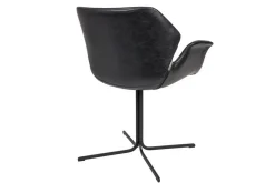 Armlehnstuhl Nikki Lederoptik schwarz