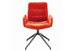 Armlehnstuhl Reso Stoff orange drehbar