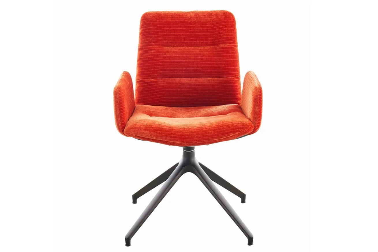 Armlehnstuhl Reso Stoff orange drehbar
