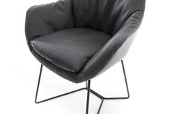 Armlehnstuhl Riley Leder anthrazit Metallgestell standard