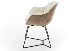 Armlehnstuhl Riley Ledermix latte Metallgestell standard