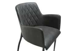 Armlehnstuhl Rombo Lederoptik grau