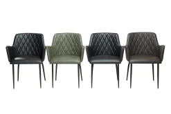 Armlehnstuhl Rombo Lederoptik grau