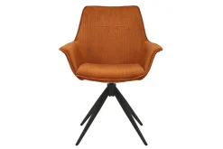 Armlehnstuhl Uma mit Drehfunktion Feincord braun