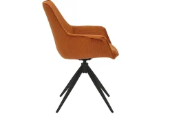 Armlehnstuhl Uma mit Drehfunktion Feincord braun