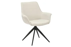 Armlehnstuhl Uma mit Drehfunktion Feincord beige