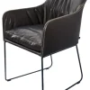 Armlehnstuhl Youma Casual Leder schwarz
