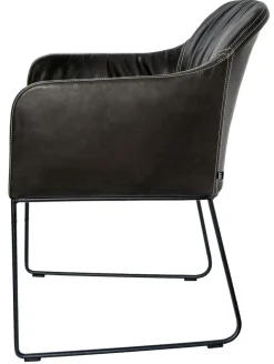 Armlehnstuhl Youma Casual Leder schwarz
