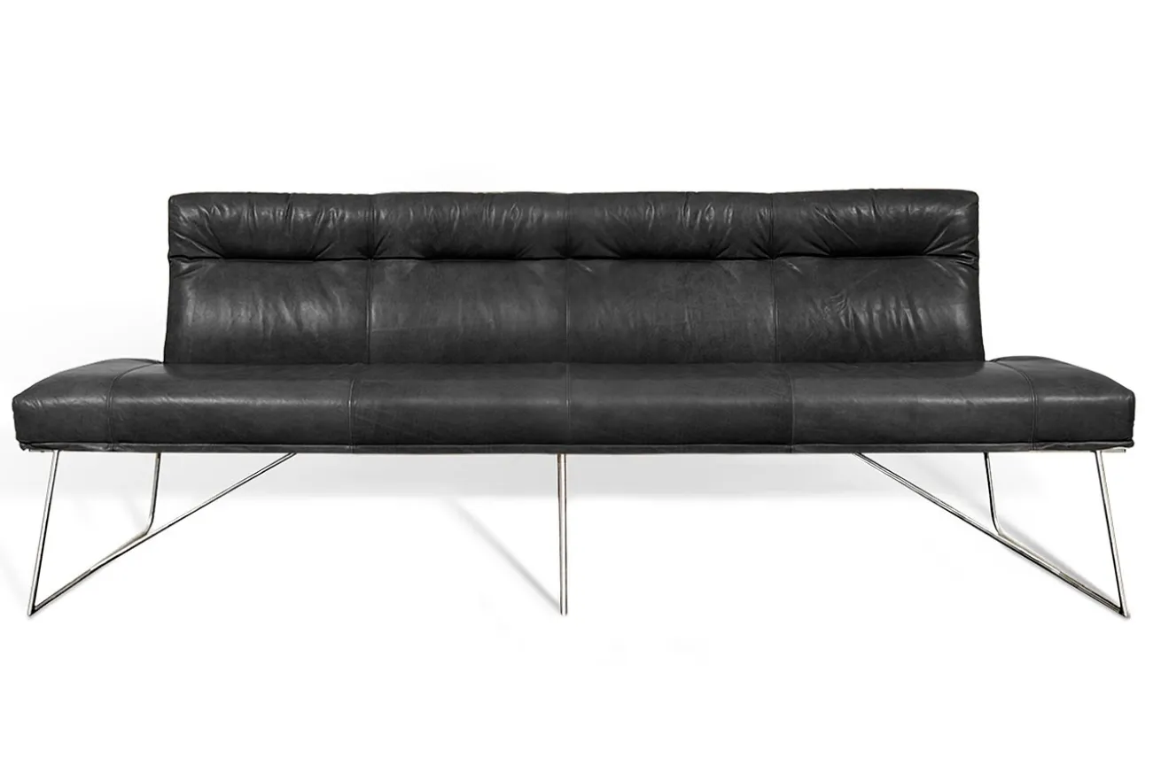 Bank D-light 4-Sitzer Leder schwarz