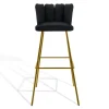 Barhocker Gaia Leder schwarz H 82 cm