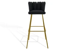 Barhocker Gaia Leder schwarz H 82 cm