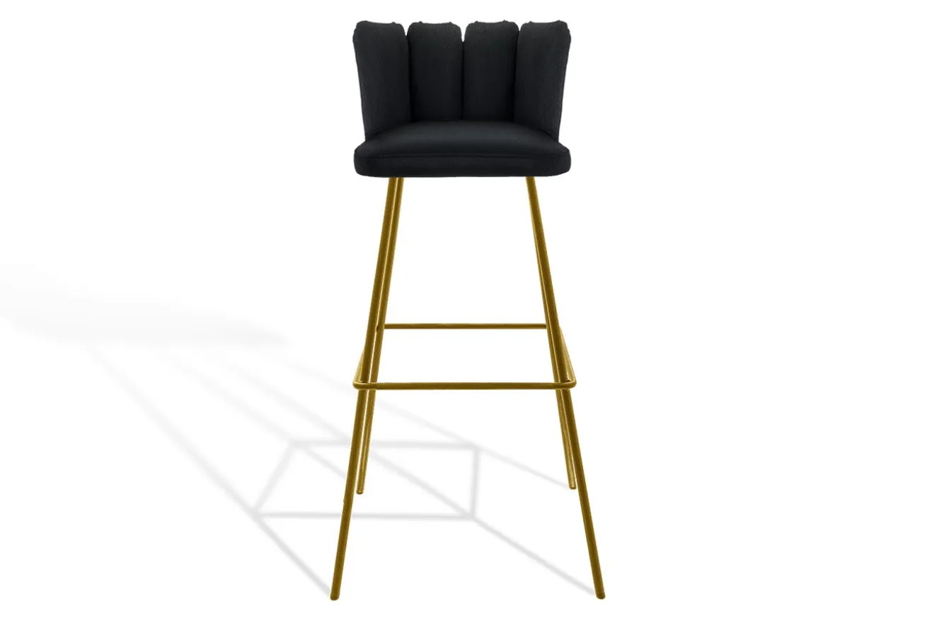 Barhocker Gaia Leder schwarz H 82 cm